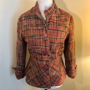 Coldwater Creek Petite Orange Tweed Jacket